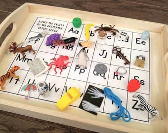Letter Objects Matching, Beginning Sounds Recognition, Kids Gift, Montessori Classeoom, Reggio Emilia, Waldorf, Teacher Resources