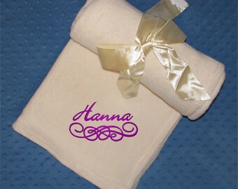 Super Soft Monogrammed Fleece Blanket- Custom Fleece Throw - Breast Cancer Personalized Fleece Throw - Valentine Gift - Bridesmaid Gift
