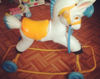 Horse rocking antique child's toy roulette