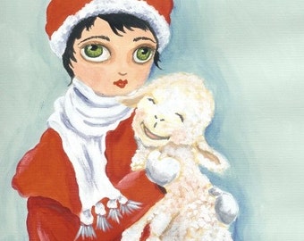 ACEO My Little Lamb Limited Edition Print Limited to 20