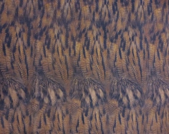 Leather CLOSEOUT 12"x12" MATTE OWL Feathers on Camel Cowhide #304 2.5-3 oz / 1-1.2 mm PeggySueAlso™ E5360-01
