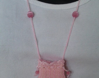 Drawstring Amulet Bag - Pink