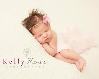 Pink Newborn Headbands, Baby Girl Headbands, Newborn Props, Baby Flower Headbands, Pink Headbands, Photography Prop