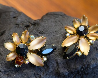 Sale Price Reduced! Beautiful Vintage Continental Flower Earrings