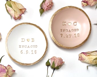 Engagement Ring Dish / Engagement Gift / Personalized Jewelry Dish / Engagement Jewelry Dish / Personalized Ring Dish / Gifts For Couple