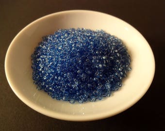 Blue seed beads transparent (35g) - design jewelry - activities children