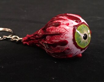 Custom eyeball keychain (green)