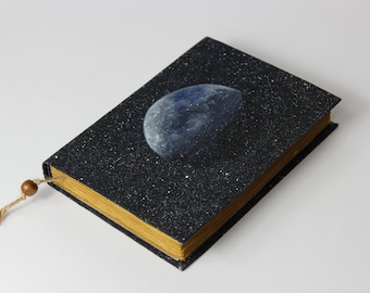MOON - journal, travel journal, book journal, antique diary, notebook, old paper