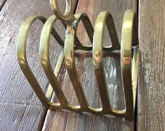 Vintage brass letter mail holder midcentury