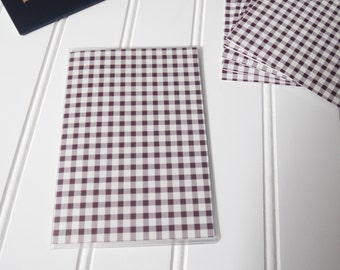 Passport Cover, Brown & White Gingham, Passport Sleeve, Case, Holder