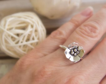 Dogwood Flower Ring, Sterling Silver Rings for Women, Flower Ring, Flower Jewelry, Floral Ring, Floral Jewelry Flower Gift, I Pick You Ring