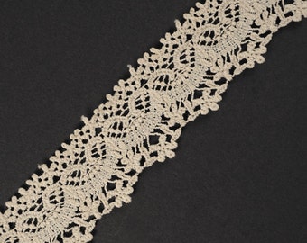 Vintage Ivory Cluny Lace Trim, 1-5/8 Inch by 1 Yard, TR-10977