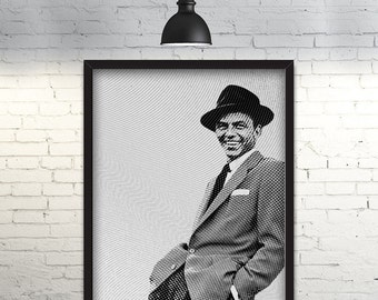 Frank Sinatra Printable Poster || Engraved Effect || 80x100cm || High Resolution PDF & JPG Files
