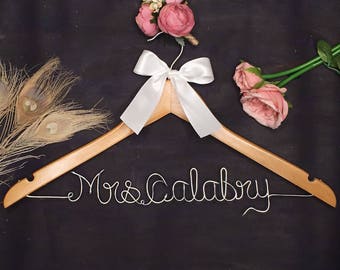 Wedding Hanger for Bride or Groom - Personalized Wedding Hanger- Bridal Hanger- Bridesmaid Dress - Bridal Shower Gift - Wedding Shower Gift