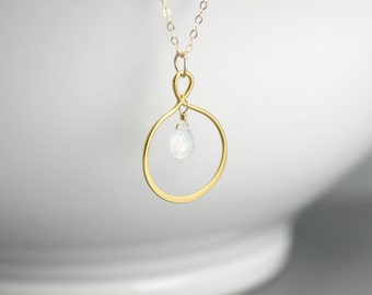 Gold Charm Birthstone Necklace - New Mom Necklace - Mommy Necklace - Birthstone Mom Jewelry - Gifts for Mom From Daughter