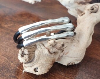 chunky leather bracelet
