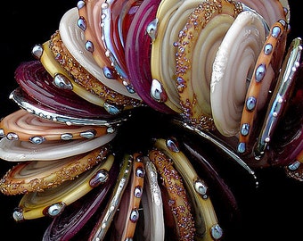 Lampwork Beads Jewelry Sets Handmade Glass Beads For Jewelry Supplies Beading Disc Beads Organic Beads For Bracelet Beading Debbie Sanders