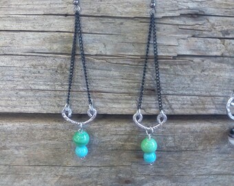 Earrings hammered-silver - silver / artisan earrings