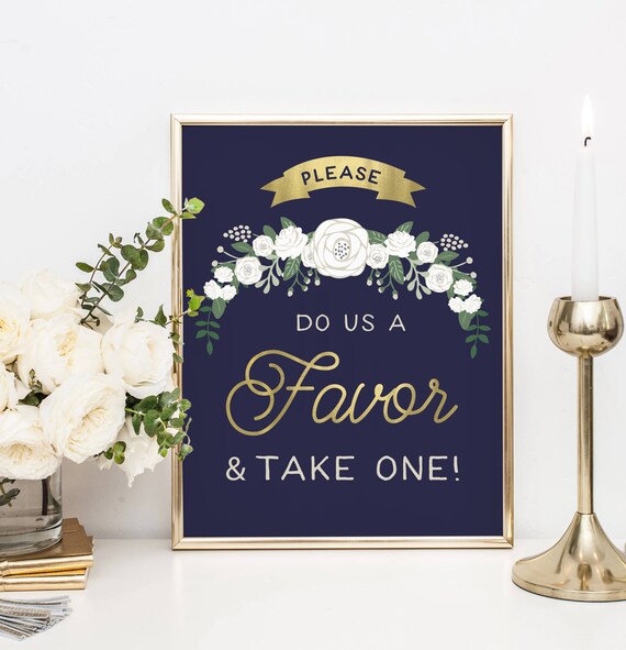 The Navy and Gold Do Us a Favor and Take One Wedding Favor