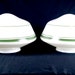 Pair - 13" ART DECO/ACORN Schoolhouse Glass Shades - White/Green - 6" Fitter