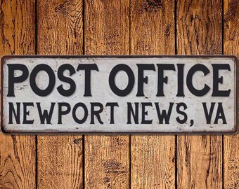 Newport News, Va Post Office Vintage Look Metal Sign Chic Retro 6182196