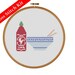 Pho Vietnamese Noodle Soup Sriracha Modern Cross Stitch Kit, Easy DIY Craft Kit, Food Pattern, Beginner, Asian Chef