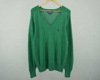 Polo Ralph Lauren Sweatshirt Vintage Polo Ralph Lauren Pullover V-Neck Men's Size M