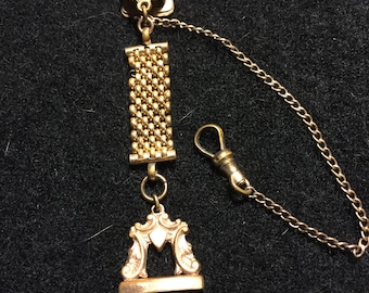 Antique/Victorian/Gold Vest Pocket Watch Fob/Wax Seal/Pocket Watch Fob/ Chain