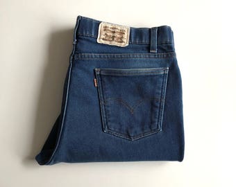 Vintage Men's 70's Levi's 517 Jeans, Brown Tab, Short, Denim (W36)