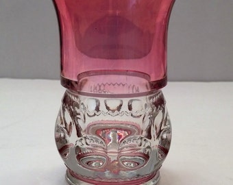 Tiffin Kings Crown Cranberry Flashed Flat Juice Glass