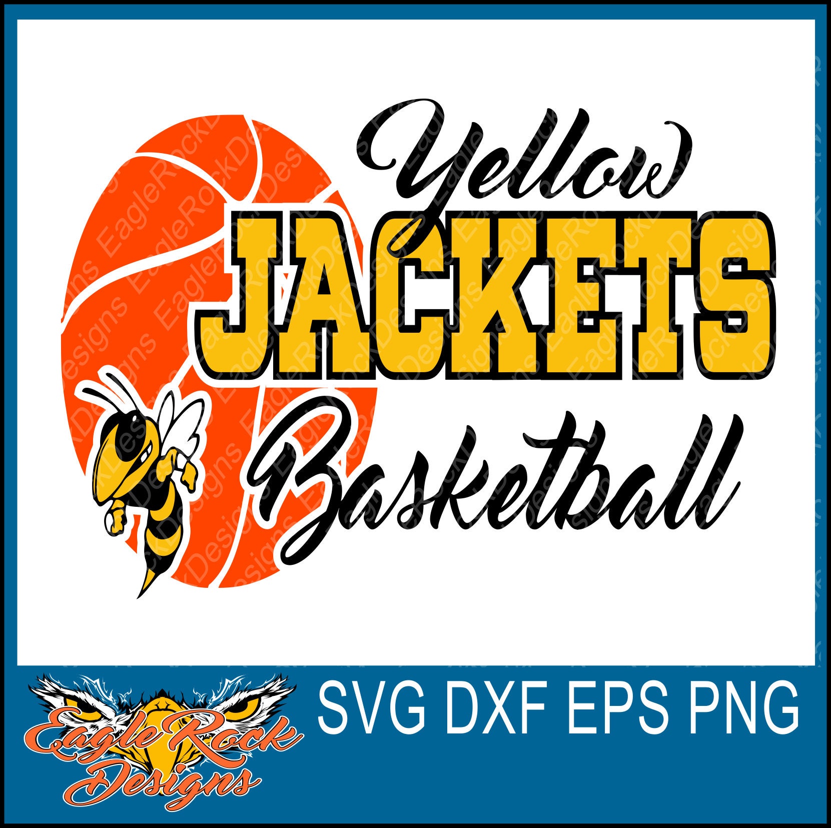 Download Yellow Jackets Basketball SVG DXF EPS Png Digital Cut