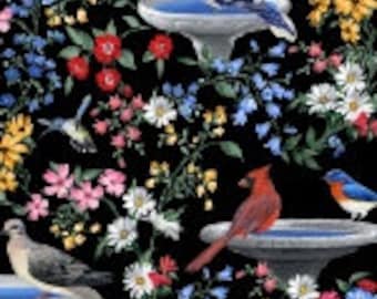 Birds of a Feather Bird Bath w/Birds,Blank Textile 45"wide