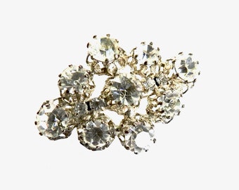 Bright Open Set Cut Crystal Brooch