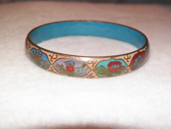 Vintage Hand Painted Cloisonne Bracelet