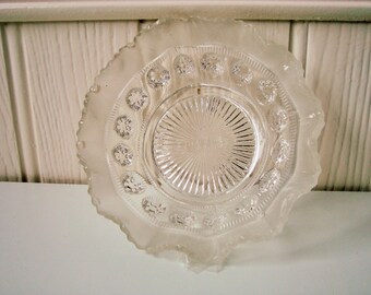 Clear glass trinket dish shallow