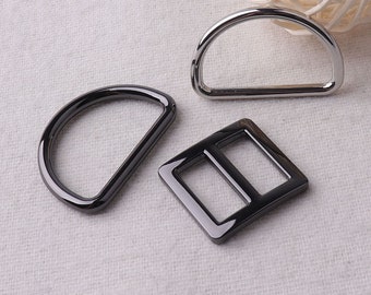 1 1/4"(32mm),6 pcs,Silver/Black D rings buckles for webbing/ Purse /Bag/Handbag/Dog Collar (DRi-37)