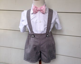 Gray Ring Bearer Outfit in sizes 2T,3T,4T for your special wedding day.