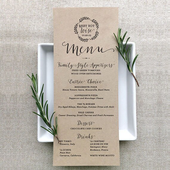custom holiday table menu individual menu design wedding tables menu