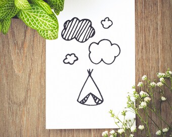Illustration screen printed 10 x 15 CM - various ILLUSTRATIONS