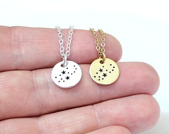 Virgo constellation Sterling Silver necklace, Silver and gold constellation necklace, Virgo necklace, Birthday Gift, Virgo zodiac gift