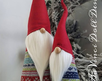 XL Set of Two! Nordic Gnomes Scandi Tomte Nisse decoration DaVinciDollDesigns Christmas Collection©