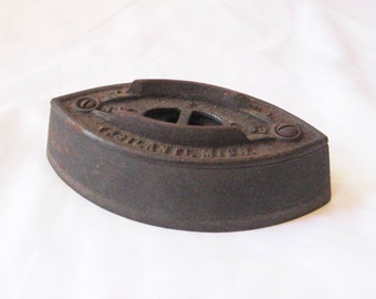 Antique sad iron, doorstop, heavy cast iron, laundry room decor