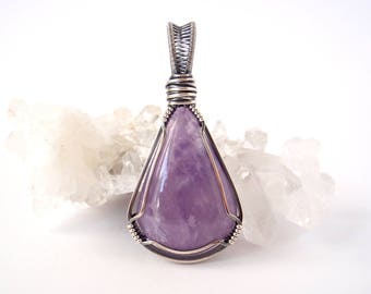 Amethyst Pendant ~ Hand-cut and Polished Purple Gemstone ~ Handcrafted with Eco-Recycled Sterling Silver ~ Talisman of Serenity and Calm