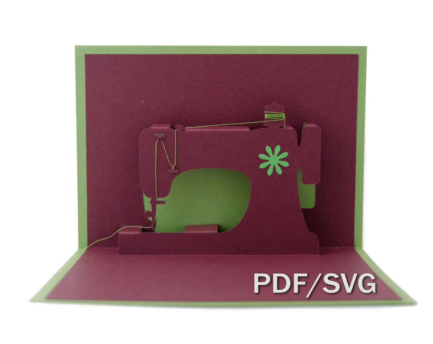 Download Templates PDF & SVG for Sewing machine 3D pop up card