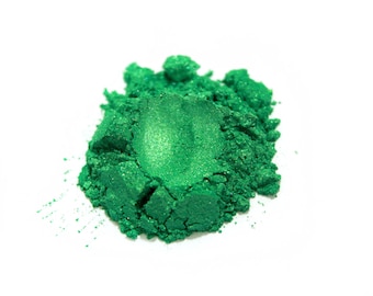 1 oz. Basic Green Mica Powder Jar for Soap Making, Nail Polish Supplies Handmade Cosmetics Pigment Colorant Powder Natural 6054