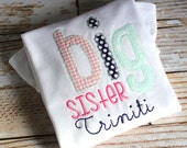 big sister applique shirt