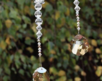 Swarovski Suncatcher Crystals with Sea Shell Crystal. Housewarming Gift. Ocean Crystal Sun Catcher Cascade. Girlfriend Gift Idea. A0044