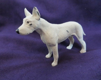 Vintage Bull Terrier Dog figurine Painted Cast Metal Sixties