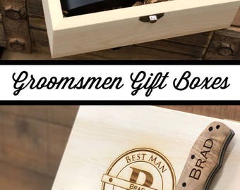 Groomsmen Cigar Box Engraved Wood Cigar Box Groomsmen Gifts Asking Groomsmen Best Man Proposal Boyfriend Gift Keepsake Box