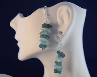 Aquamarine & Apatite Sterling Silver Earrings